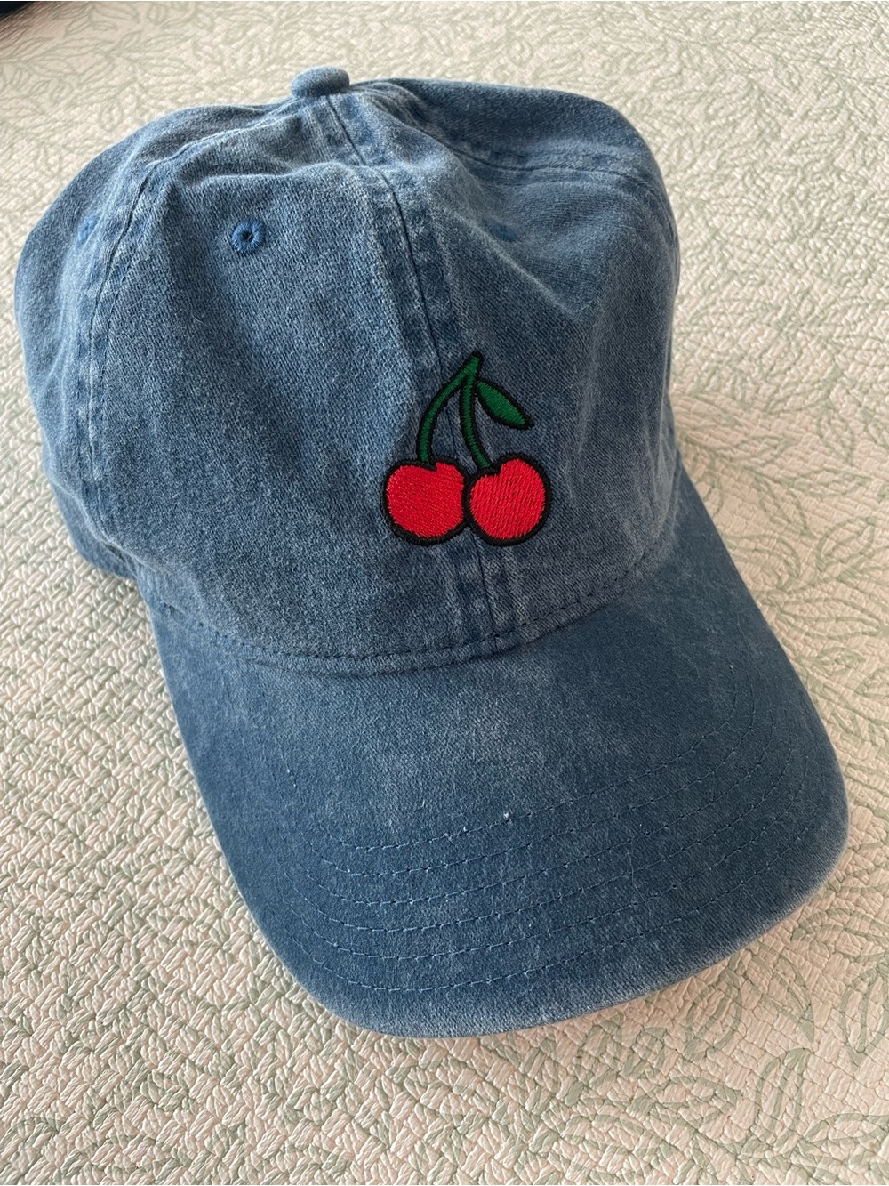 Urban Outfitters Washed Denim Hat with Cherry